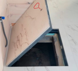 Утепленный стальной люк в подвал 